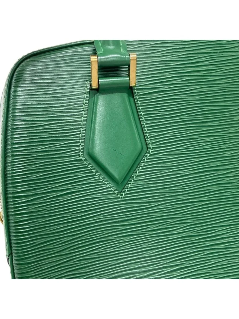 Louis Vuitton Handbag Epi Blanc Borneo Green Leather
